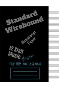 Standard Wirebound Manuscript Paper Blank Sheet