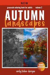 Autumn Landscape Grayscale Coloring Book