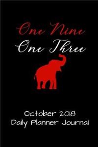One Nine One Three October 2018 Daily Planner Journal