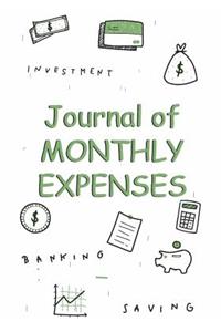 Journal of monthly expenses