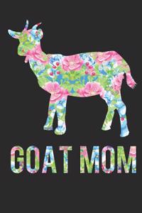 Goat Mom Floral Goat Silhouette Notebook