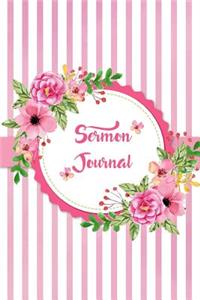 Sermon Journal Notebook Ring of Flowers