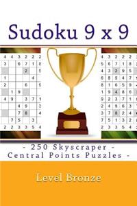 Sudoku 9 X 9 - 250 Skyscraper - Central Points Puzzles - Level Bronze