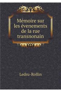 Mémoire sur les évenements de la rue transnonain