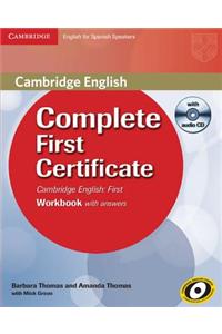 Complete First Certificate for Spanish Speakers Workbook with Answers with Audio CD