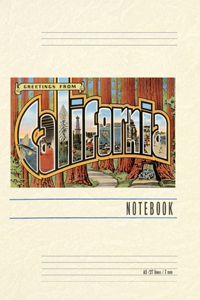Vintage Lined Notebook Greetings from California