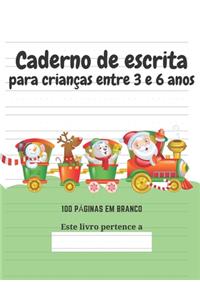 Caderno de escrita para crianças entre 3 e 6 anos
