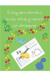 Estoy aprendiendo a escribir letras y números con dinosaurios