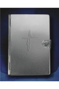 Metal Bible-NLT-Silver Cross