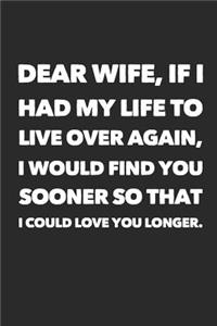 Dear Wife, If I Had My Life to Live Over Again, I Would Find You Sooner So That I Could Love You Longer.