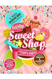 Teen Coloring Book For Girls - Sweets And Treats - Delicious Doodle Desserts