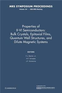 Properties of II-VI Semiconductors:: Volume 161