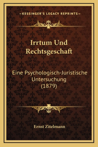 Irrtum Und Rechtsgeschaft