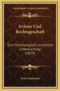 Irrtum Und Rechtsgeschaft