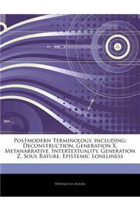 Articles on Postmodern Terminology, Including