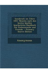 Innsbruck Im Jahre 1851