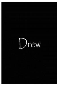 Drew - Black Personalized Journal / Notebook / Blank Lined Pages