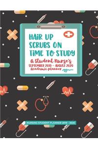 Hair Up Scrubs On Time to Study