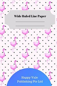 Cute Flamingo Theme Wide Ruled Line Paper