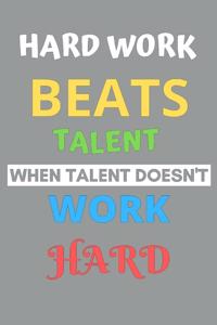 Hard work beats talent when talent doesn't work hard