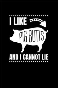 I Like Pig Butts and I Cannot Lie: Graph Paper Journal / Notebook / Diary Gift - 6"x9" - 120 pages - Graph Paper - 5mm x 5mm - Matte Cover