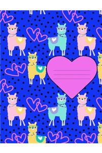 Heart Llama Pattern Composition Notebook