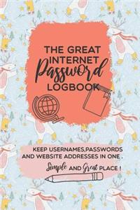 Internet Password Log Book