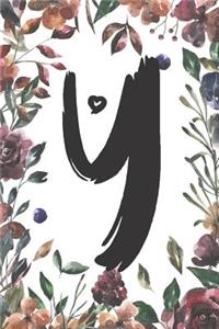 Y: Classic Vintage Floral Personalized Monogram Journal Y Initial