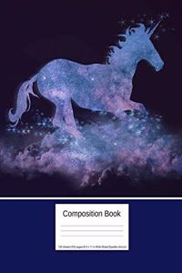 Composition Book 100 Sheets/200 Pages/8.5 X 11 In. Wide Ruled/ Sparkle Unicorn