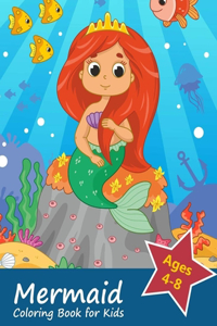 Mermaid Coloring Book for Kids Ages 4-8