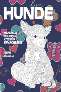 Mandala Coloring Kits für Erwachsene - Grosse A4 - Tiere - Hunde