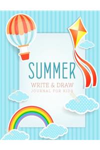 Summer Write & Draw Journal For Kids: This summer write and draw journal for kids features 110 pages with draw area and note taking space on each page.