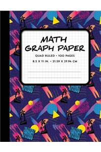 Math Graph Paper - Quad Ruled - 100 Pages - 8.5 x 11 in. - 21.59 x 27.94 cm