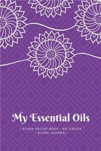 Purple Sunflower My Essential Oils Aromatherapy Blank Recipe Book
