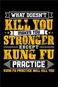 What doesn't kill you makes you stronger except Kung Fu practice Kung Fu practice will kill you