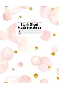 Blank Sheet Music Notebook: Easy Blank Staff Manuscript Book Large 8.5 X 11 Inches Musician Paper Wide 12 Staves Per Page for Piano, Flute, Violin, Guitar, Trumpet, Drums, Cell