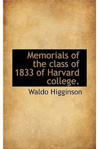 Memorials of the Class of 1833 of Harvard College.
