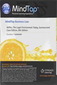 Mindtap Business Law, 1 Term (6 Months) Printed Access Card for Miller's the Legal Environment Today - Summarized Case Edition, 8th