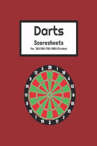 Darts Scoresheets for 301/501/701/Cricket darts