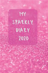 My sparkly 2020 diary - 2020 diary week to view - Monthly and weekly to do - Week by week journal/planner approx A5 size - 150 pages (pink glitter cover)