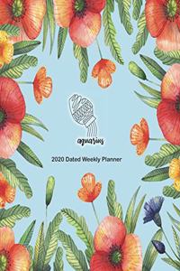 Aquarius 2020 Dated Weekly Planner