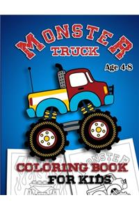 Monster Truck Coloring Book For Kids Age 4-8