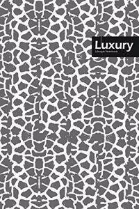 Luxury Lifestyle, Animal Print, Write-in Notebook, Dotted Lines, Wide Ruled, Medium Size 6 x 9 Inch, 288 Pages (Gray)