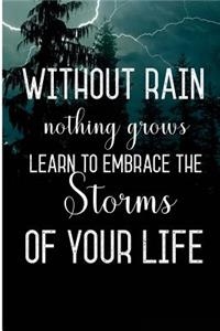 Without Rain Nothing Grows Learn To Embrace The Storms Of Your Life