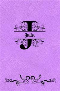Split Letter Personalized Journal - Julia