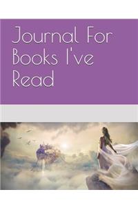 Journal for Books I've Read