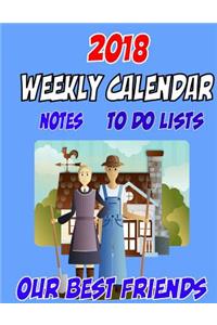 2018 Calendar, Weekly events, To Do List, Birthday, Personal Info