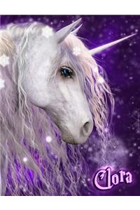 Clora: Unicorn Fantasy Yearly 365 Lined Pages Journal, Diary, Notebook, Personalized with Name Christmas, Birthday, Friendship Gifts for Girls, Teens and Women