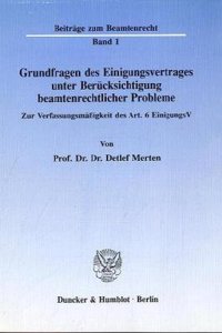 Grundfragen Des Einigungsvertrages Unter Berucksichtigung Beamtenrechtlicher Probleme