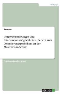 Unterrichtsstörungen und Interventionsmöglichkeiten. Bericht zum Orientierungspraktikum an der Mustermann-Schule